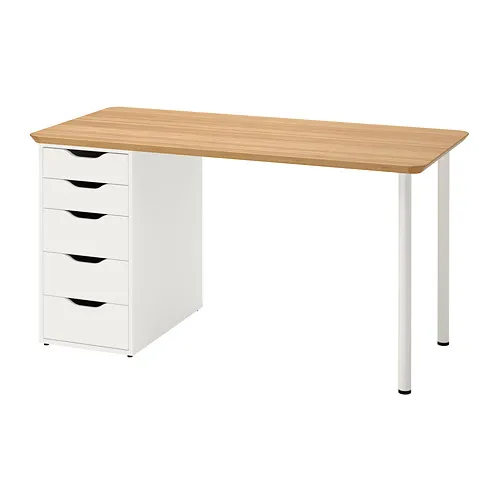ANFALLARE/ALEX - 書桌/工作桌, 竹/白色, 140x65 公分 | IKEA 線上購物 - PE813093_S4