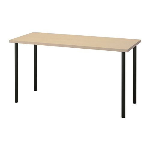 MÅLSKYTT/ADILS - desk, birch/black | IKEA Taiwan Online - PE813099_S4