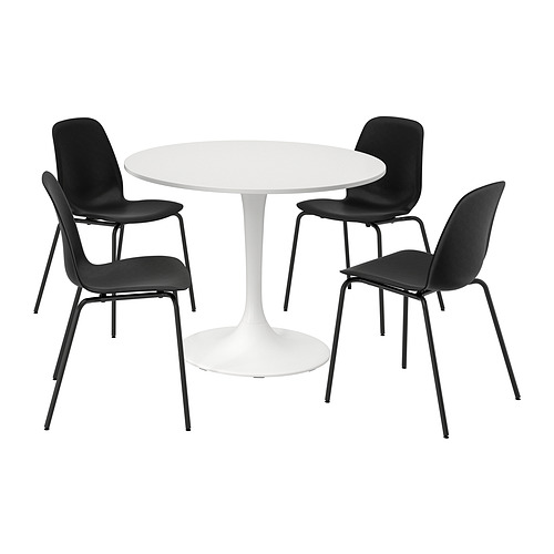 DOCKSTA/LIDÅS - 餐桌附4張餐椅, 白色 白色/黑色/黑色, 103 公分 | IKEA 線上購物 - PE894963_S4
