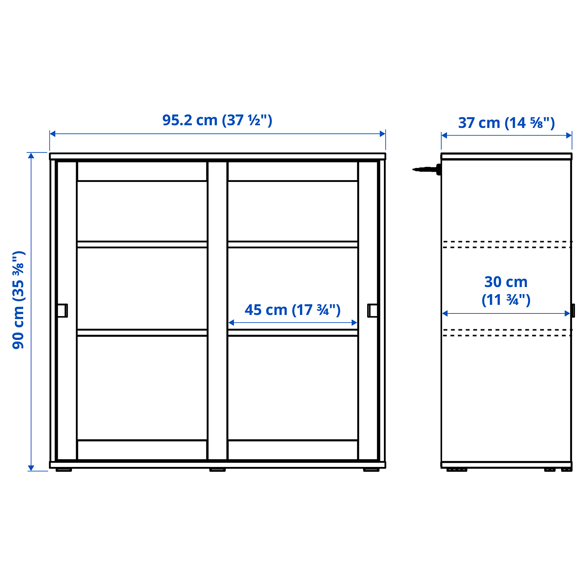 VIHALS cabinet with sliding glass doors