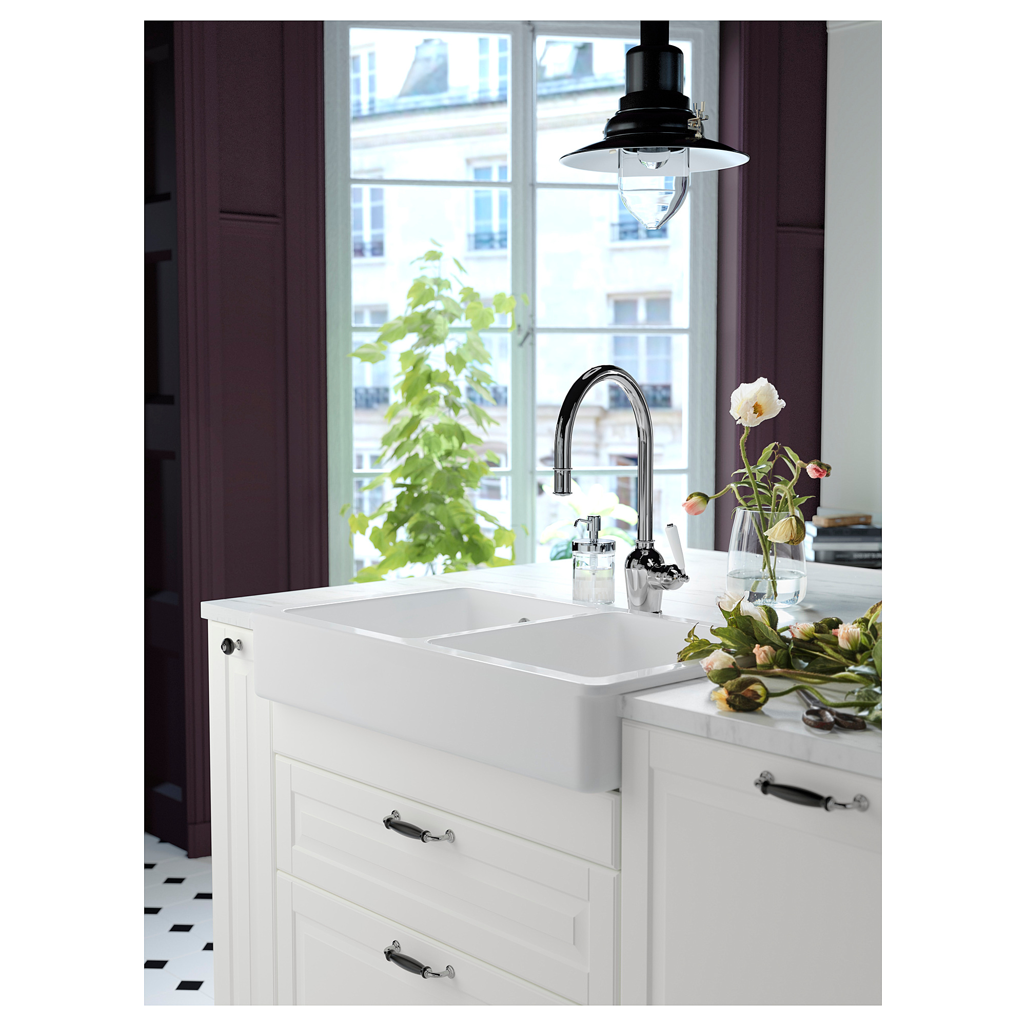 Havsen 造型雙槽水槽 白色 Ikea 線上購物 Ikea 線上購物 選購家具 燈飾 家飾品等