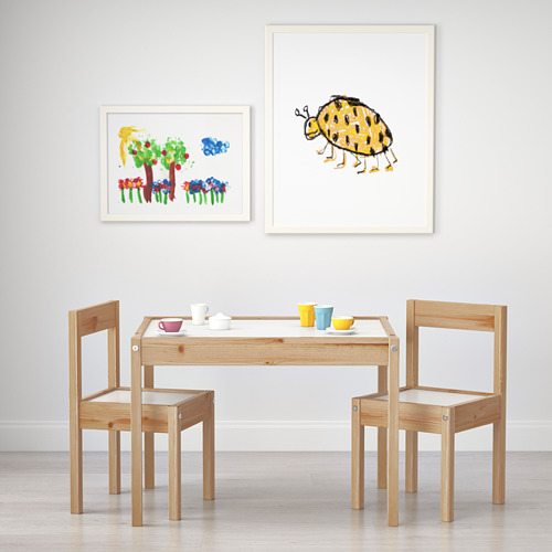 LÄTT - 兒童一桌二椅組, 白色/松木 | IKEA 線上購物 - PE613575_S4