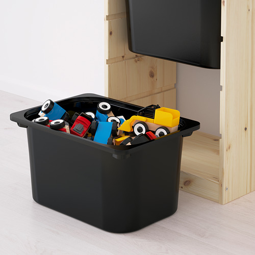 TROFAST - storage combination with boxes, light white stained pine white/black | IKEA Taiwan Online - PE653547_S4