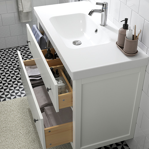 HEMNES/ORRSJÖN 洗臉盆櫃附抽屜/洗臉盆/水龍頭