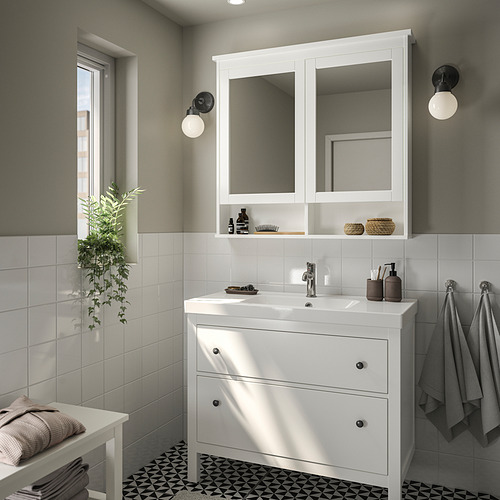 HEMNES/ORRSJÖN 洗臉盆櫃附抽屜/洗臉盆/水龍頭