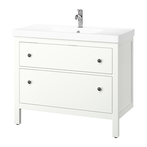 HEMNES/ORRSJÖN 洗臉盆櫃附抽屜/洗臉盆/水龍頭