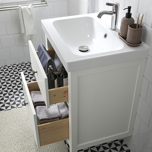 HEMNES/ORRSJÖN 洗臉盆櫃附抽屜/洗臉盆/水龍頭