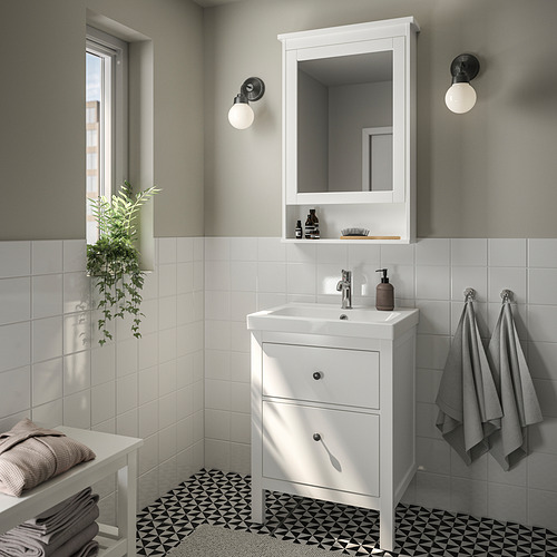 HEMNES/ORRSJÖN 洗臉盆櫃附抽屜/洗臉盆/水龍頭