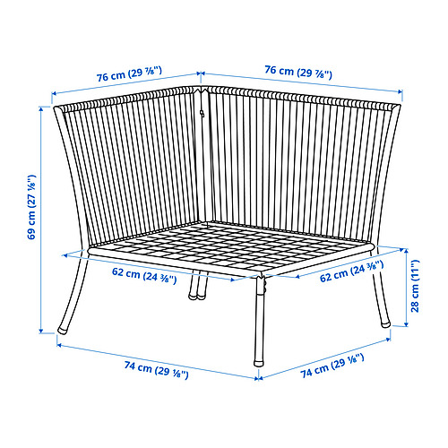 SEGERÖN corner section, outdoor