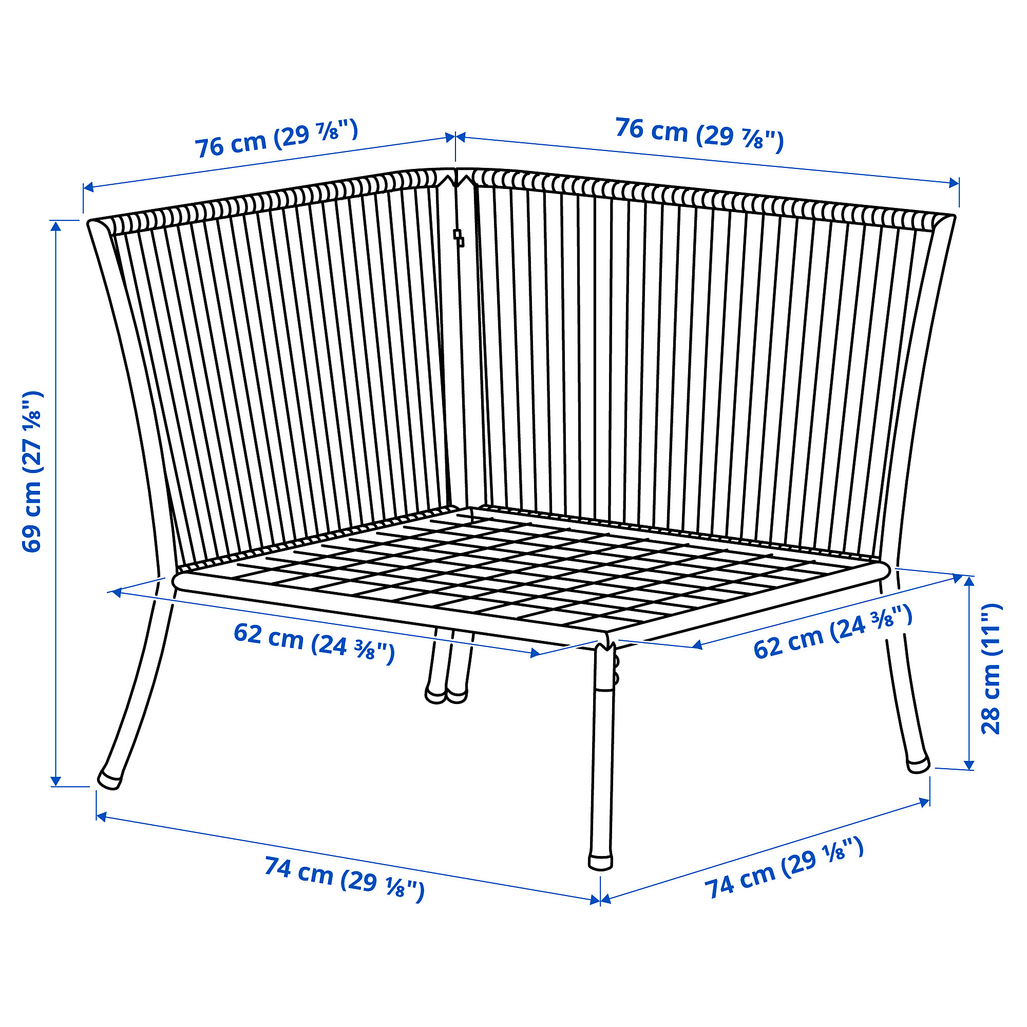 SEGERÖN corner section, outdoor