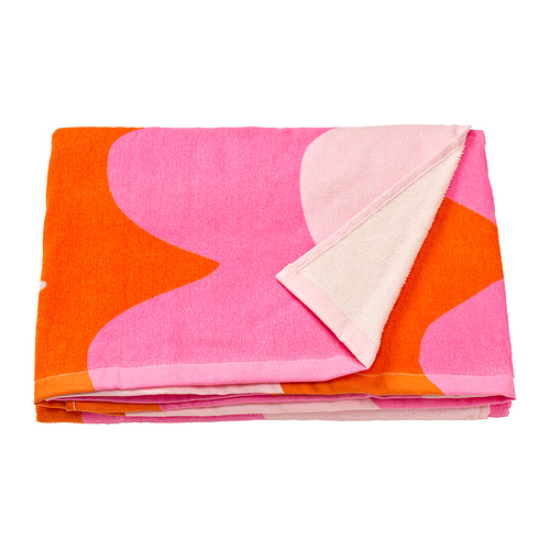 KONBJÖRNBÄR - 沙灘巾，粉紅色/橘色，100x180 公分 | IKEA 線上購物 - PE998886_S4