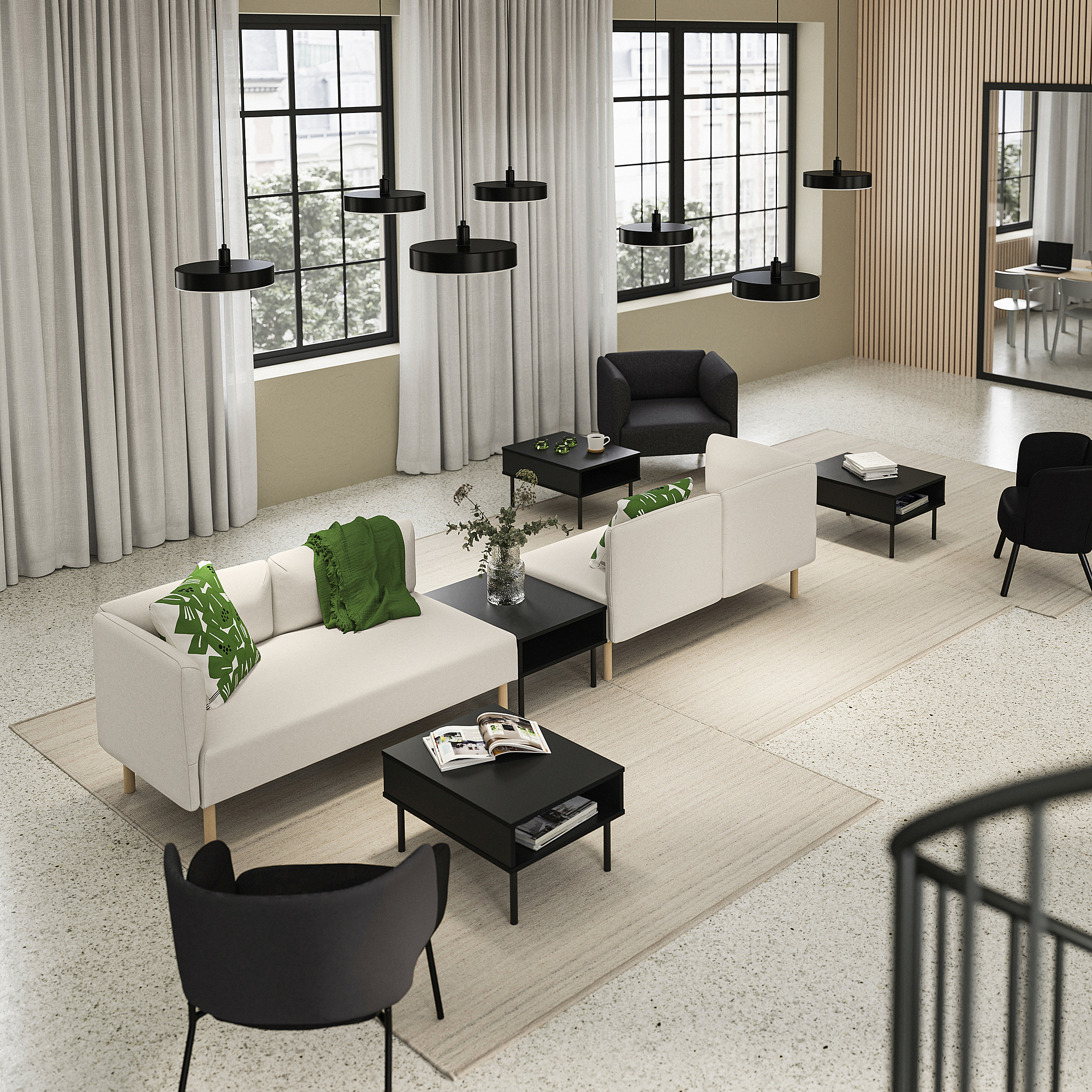 LILLEHEM 4-seat modular sofa with side table