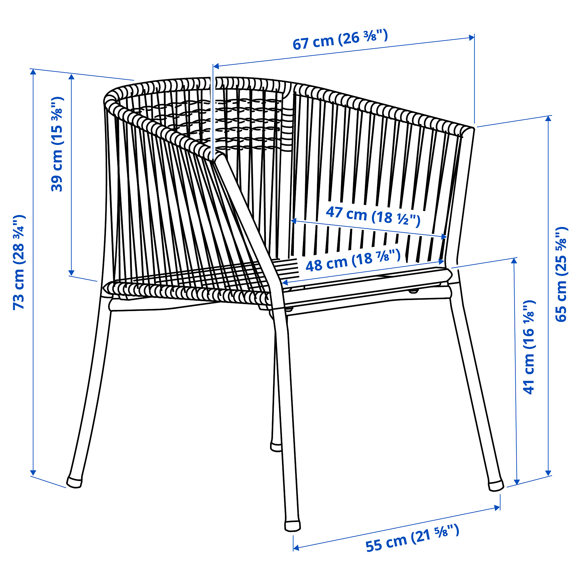 SEGERÖN chair with armrests, outdoor