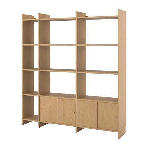 LÅDMAKARE - 滑門收納組合, 附11個層架/橡木紋, 198x35x212 公分 | IKEA 線上購物 - PE960726_S4