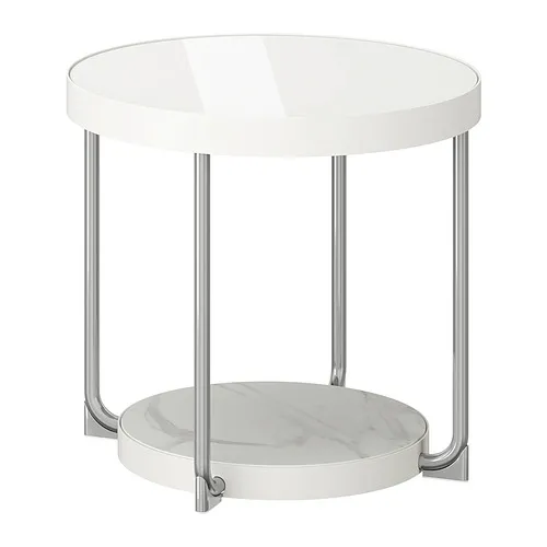 FRÖTORP - side table, white chrome-plated/white glass, 48 cm | IKEA Taiwan Online - PE999113_S4
