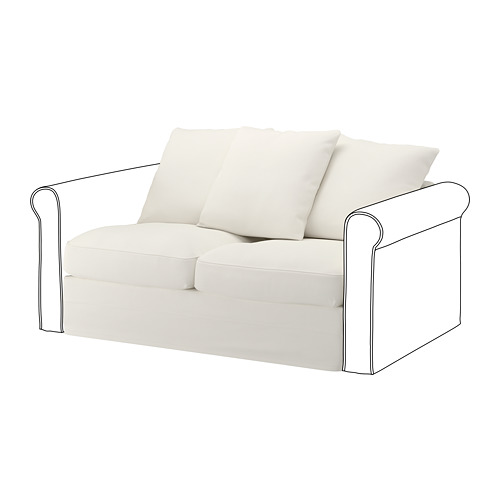 GRÖNLID - cover for 2-seat sofa-bed section, Inseros white | IKEA Taiwan Online - PE668609_S4