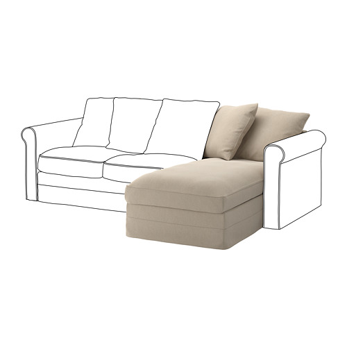 GRÖNLID - cover for chaise longue section, Sporda natural | IKEA Taiwan Online - PE668647_S4