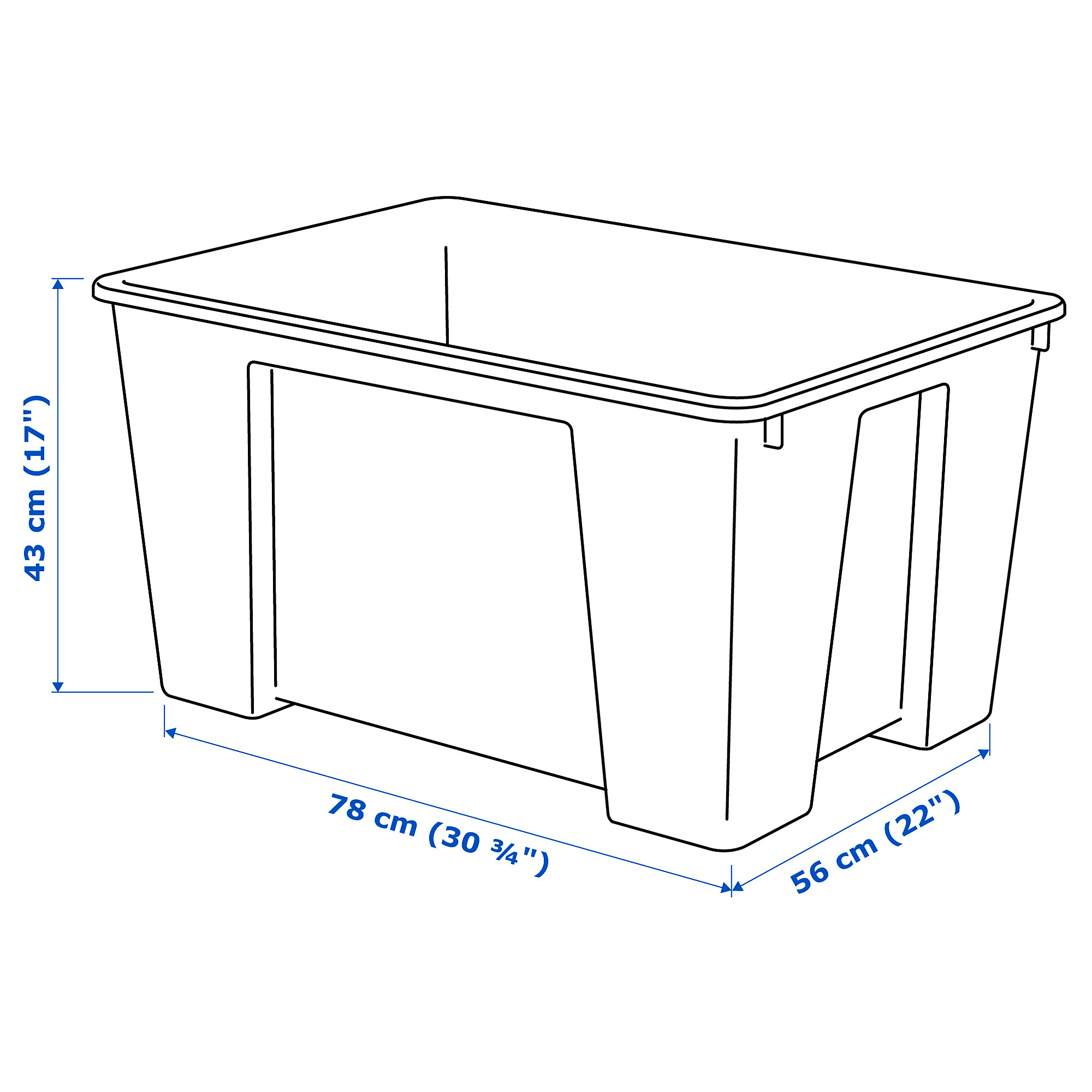 Samla 收納盒78x56x43公分 130公升 透明 Ikea 線上購物