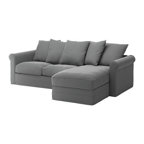 GRÖNLID - 3-seat sofa with chaise longue, Ljungen medium grey | IKEA Taiwan Online - PE668740_S4
