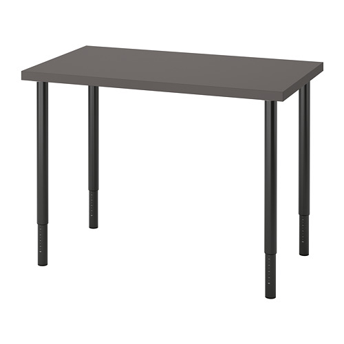 LINNMON/OLOV - desk, dark grey/black, 100x60 cm | IKEA Taiwan Online - PE813458_S4