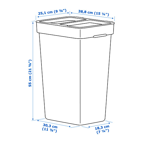 HÅLLBAR - 附蓋垃圾桶, 淺灰色 | IKEA 線上購物 - PE758508_S4