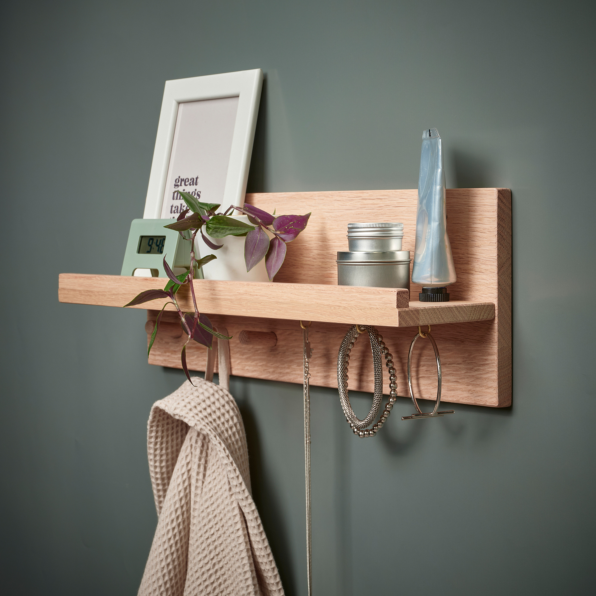 HÄSTVISKARE wall organiser w hooks