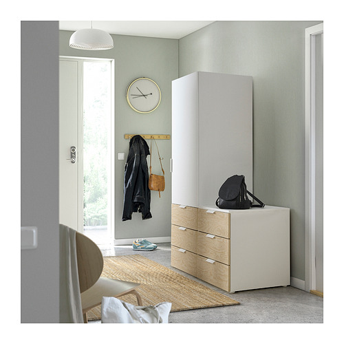 PLATSA wardrobe with 1 door and 6 drawers