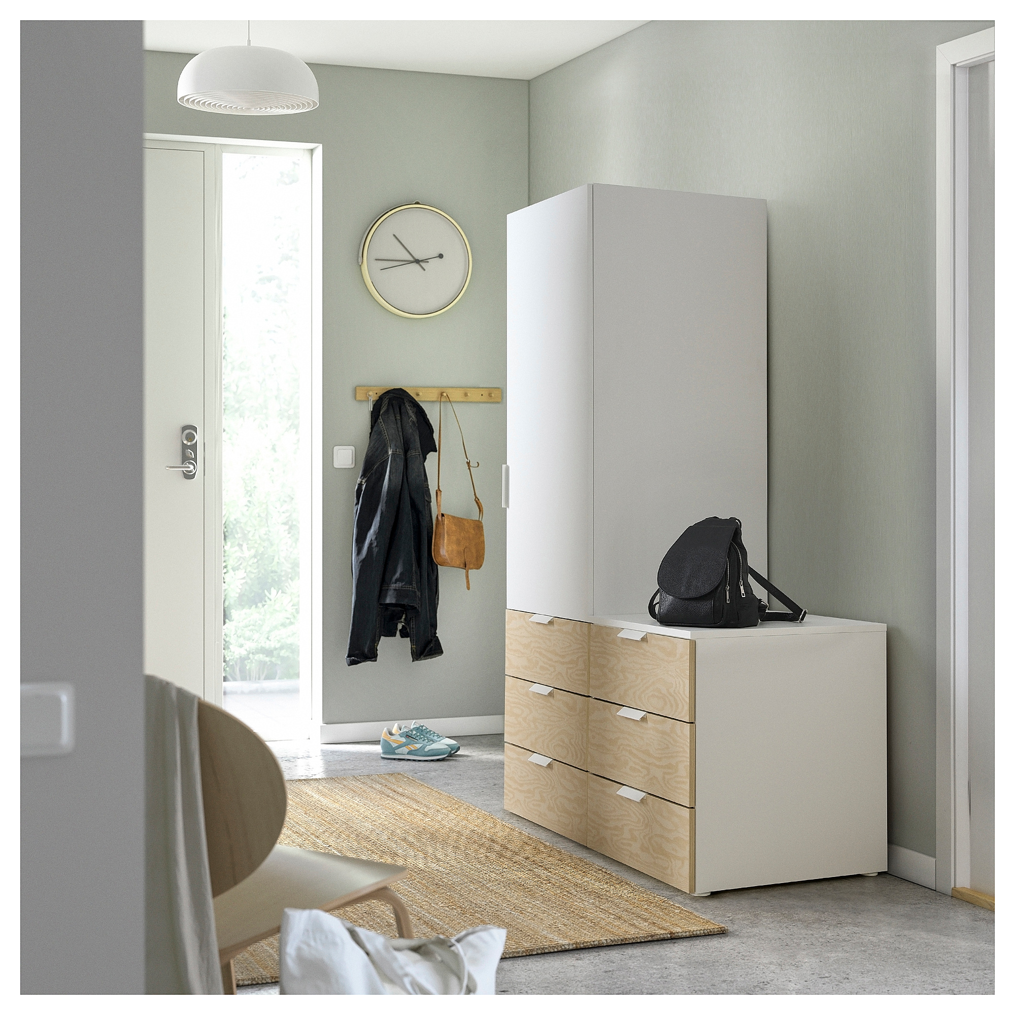 PLATSA wardrobe with 1 door and 6 drawers