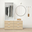 PLATSA wardrobe with 1 door and 6 drawers