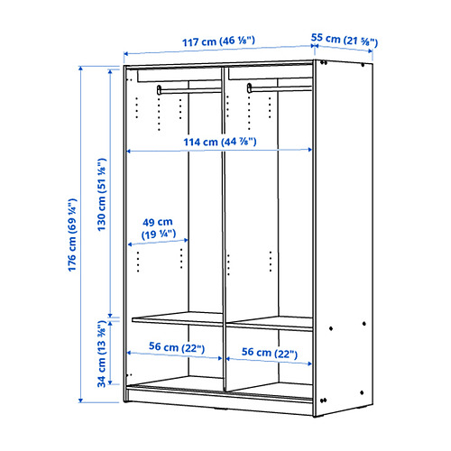 KLEPPSTAD wardrobe with sliding doors