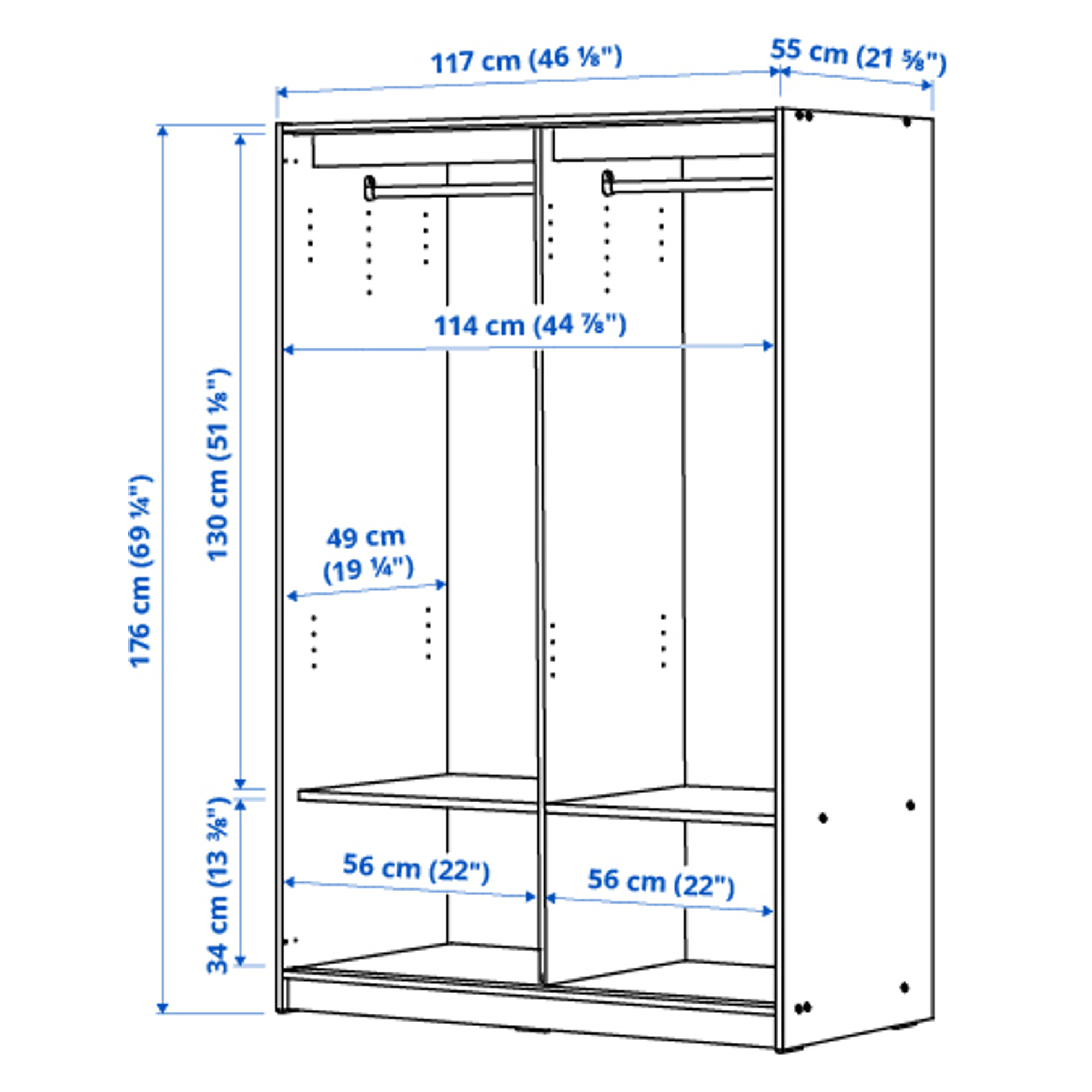 KLEPPSTAD wardrobe with sliding doors