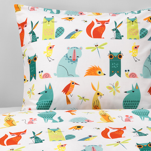 LATTJO - quilt cover and pillowcase, animal/multicolour | IKEA Taiwan Online - PE619836_S4