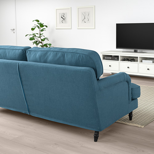 STOCKSUND - 3-seat sofa, Ljungen blue/black/wood | IKEA Taiwan Online - PE719073_S4