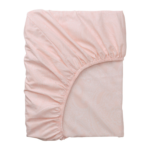 JÄTTEVALLMO - fitted sheet, light pink/white | IKEA Taiwan Online - PE813737_S4