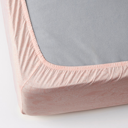 JÄTTEVALLMO - fitted sheet, light pink/white | IKEA Taiwan Online - PE813739_S4