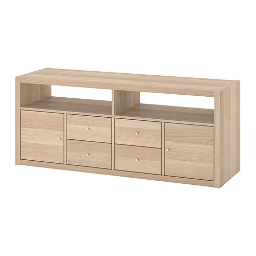 KALLAX - 電視收納組合, 染白橡木紋, 147x39x60 公分 | IKEA 線上購物 - PE931115_S4