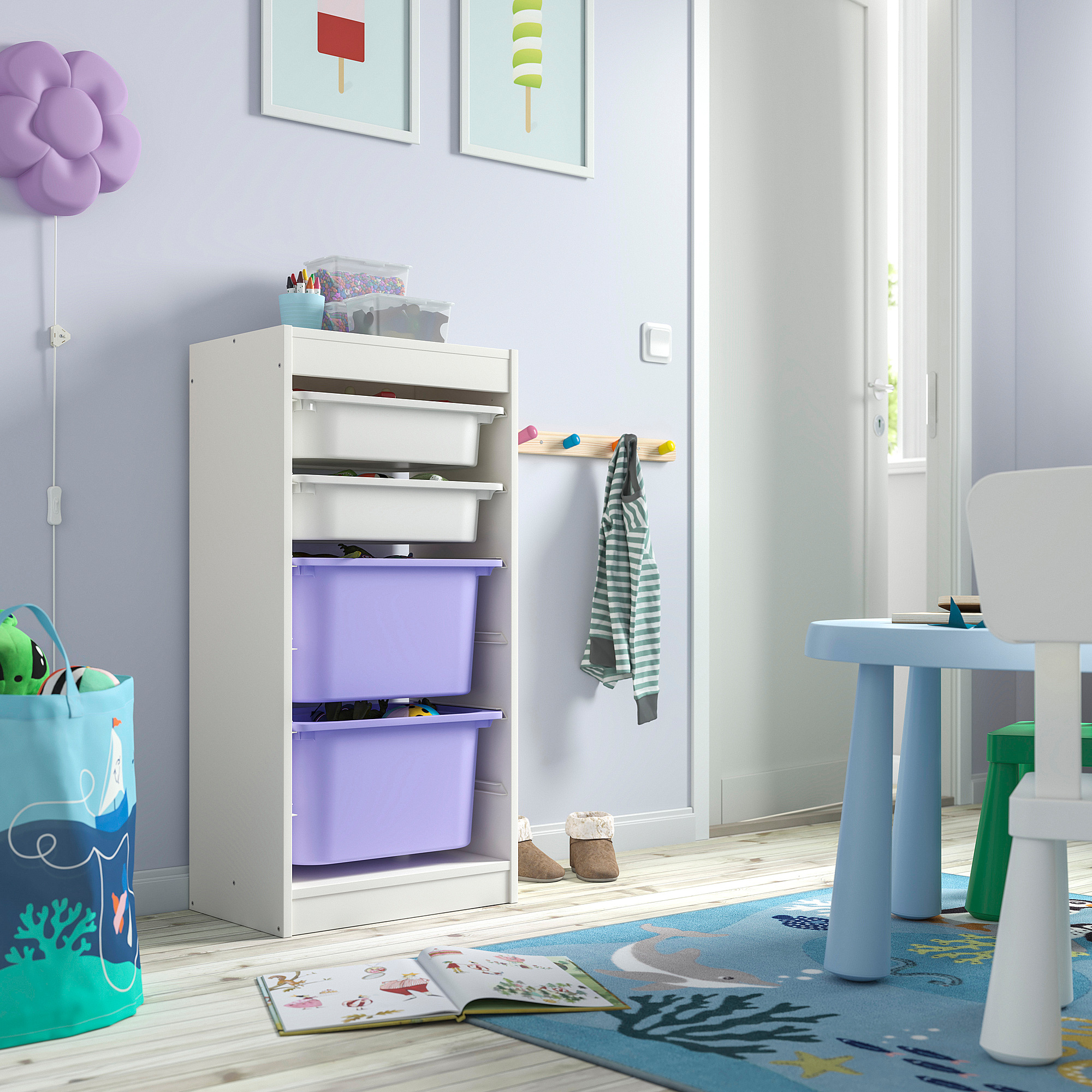 TROFAST storage combination with boxes