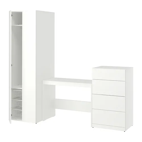 LASTARE - 收納組合，白色/桌子，220x62x201 公分 | IKEA 線上購物 - PE999348_S4