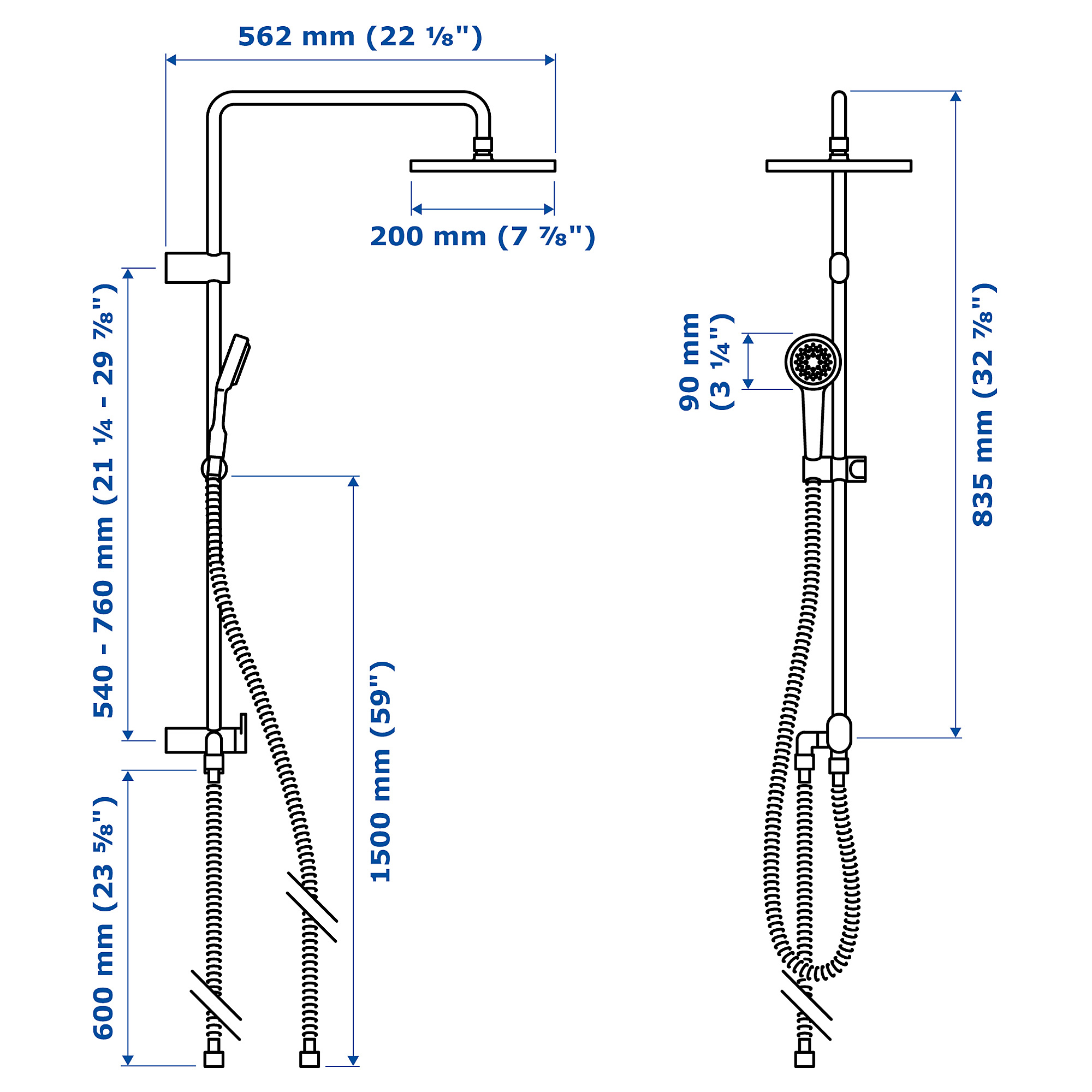 BROGRUND head/handshower kit with diverter