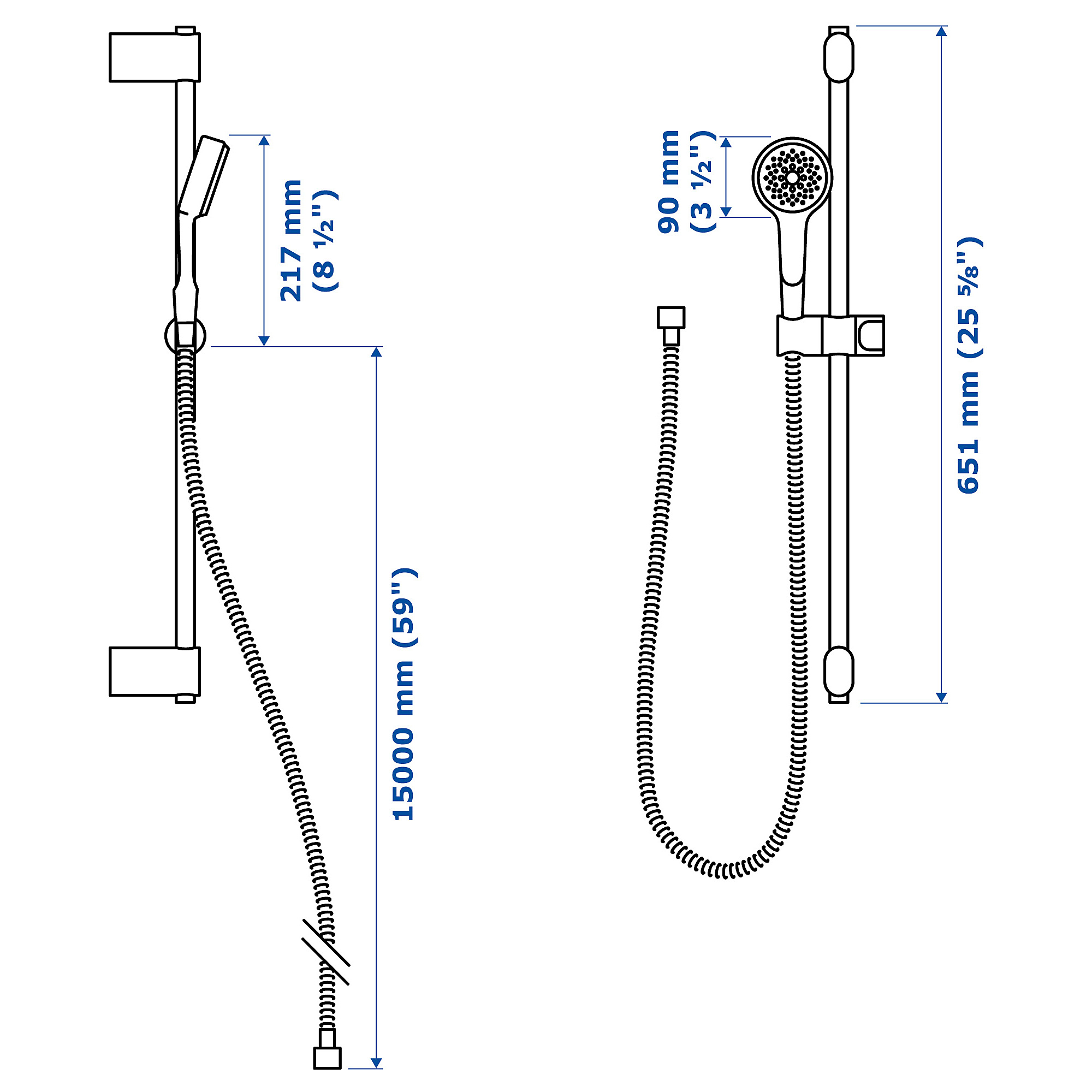 BROGRUND riser rail with handshower kit