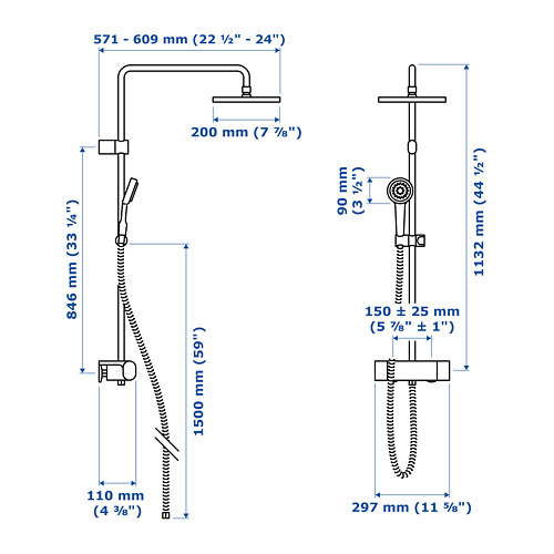 BROGRUND shower set with thermostatic mixer