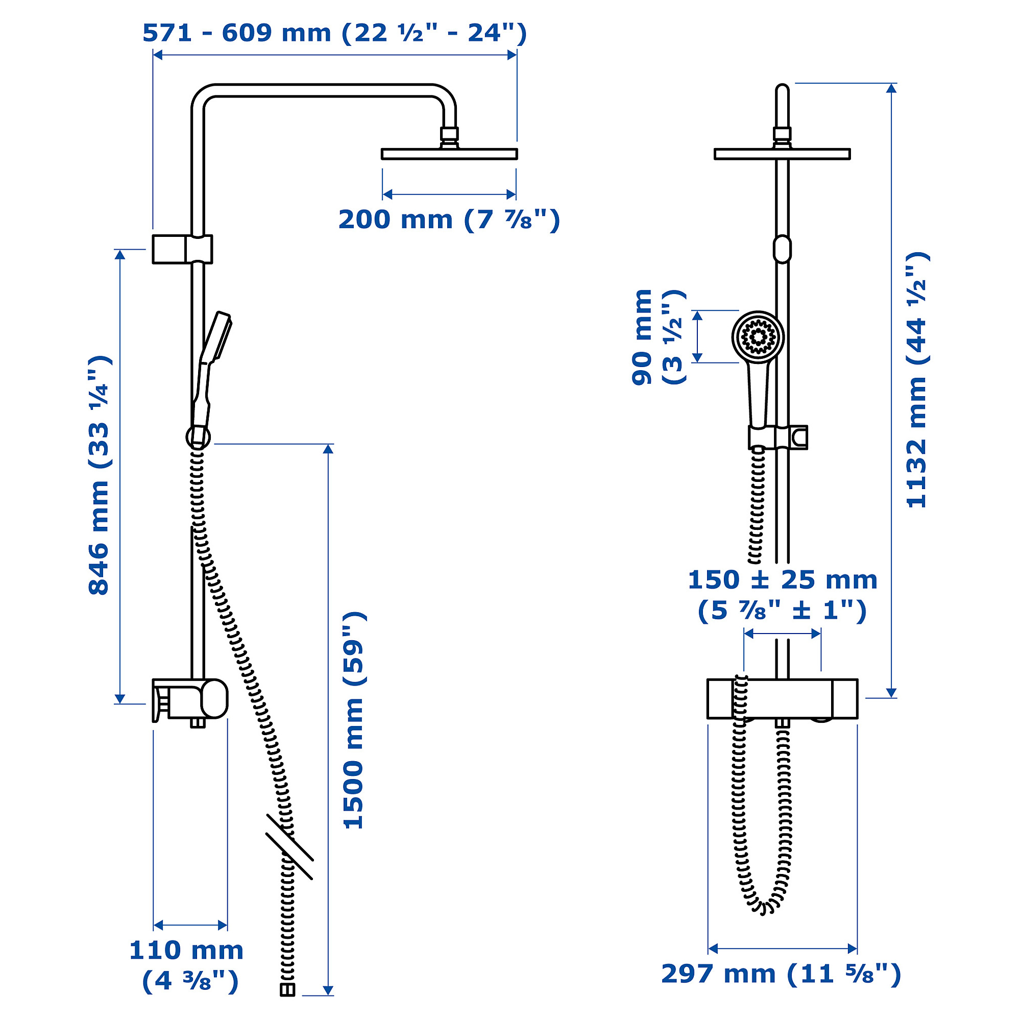 BROGRUND shower set with thermostatic mixer