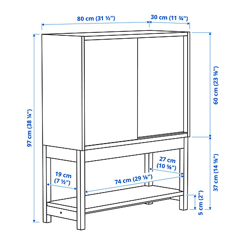 IVAR shelv unit w sliding doors