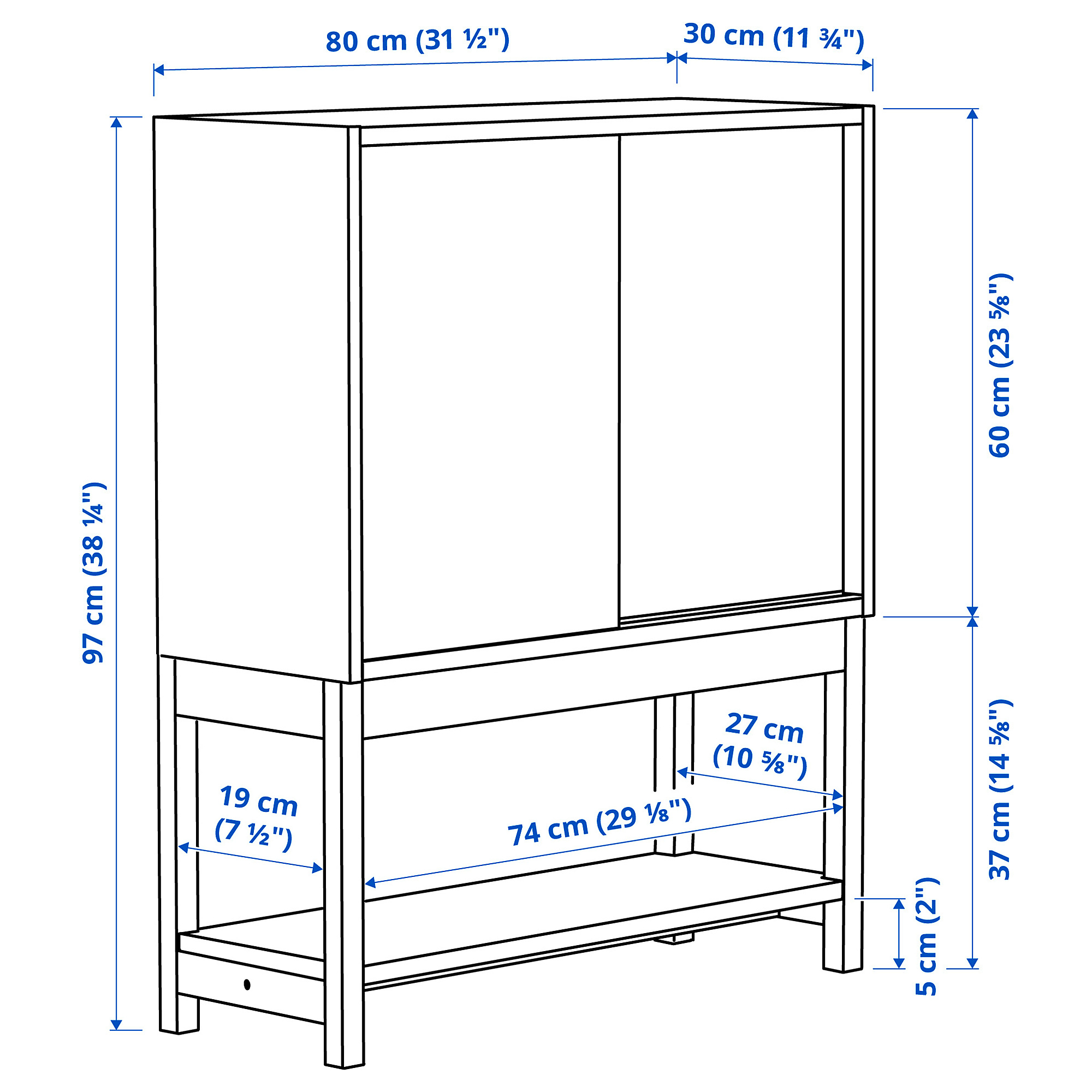 IVAR shelv unit w sliding doors