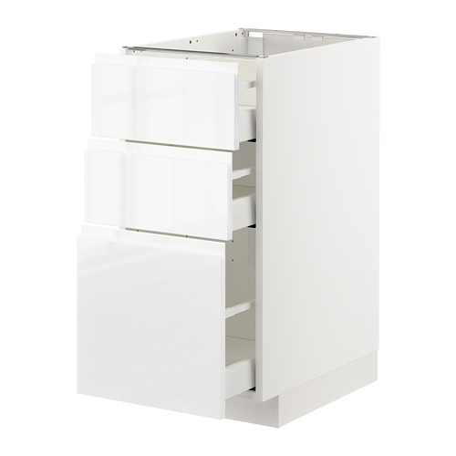METOD - 附3抽底櫃, 白色 Maximera/Voxtorp 高亮面 白色 | IKEA 線上購物 - PE669158_S4