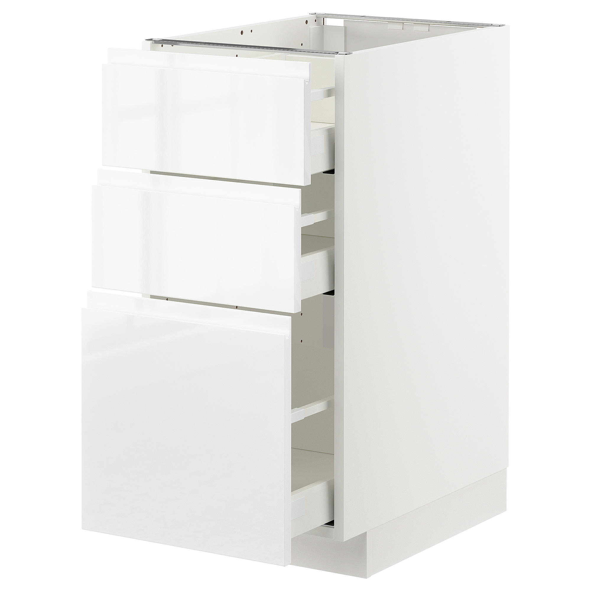 METOD base cabinet with 3 drawers