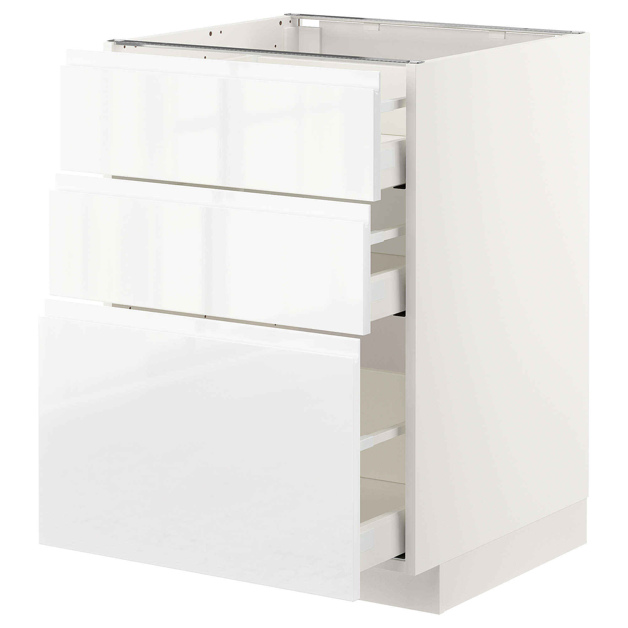 METOD base cabinet with 3 drawers