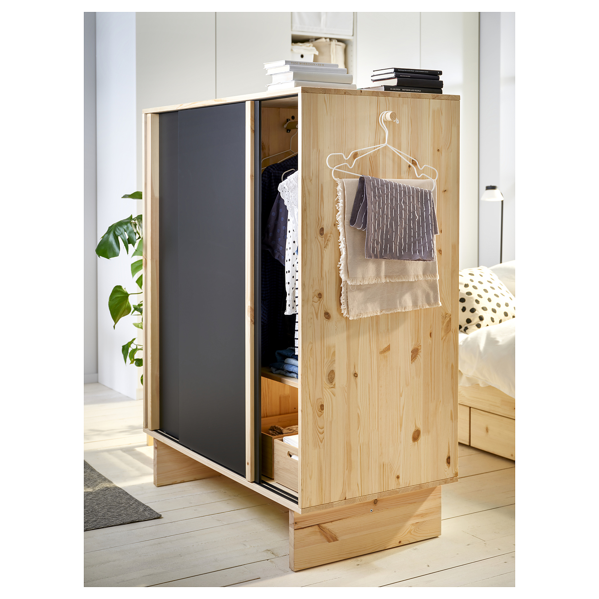 GLAMBERGET wardrobe with 3 sliding doors