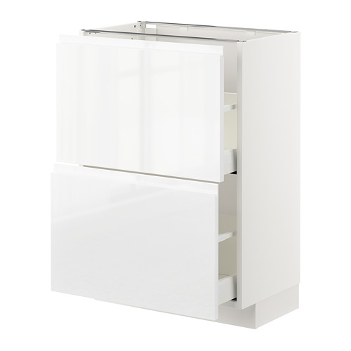 METOD/MAXIMERA - 附2抽底櫃, 白色/Voxtorp 高亮面 白色 | IKEA 線上購物 - PE669200_S4