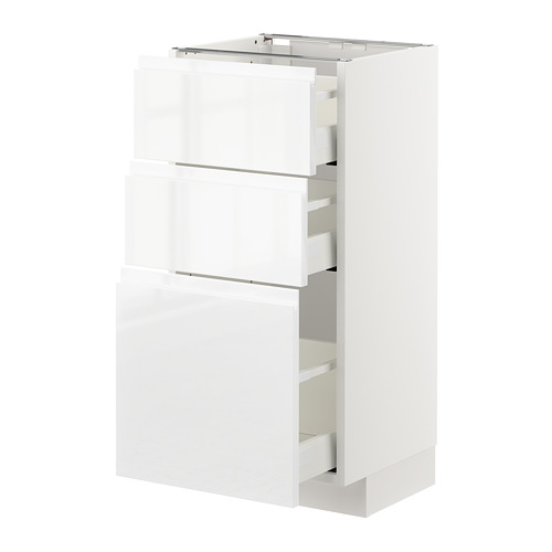 METOD base cabinet with 3 drawers